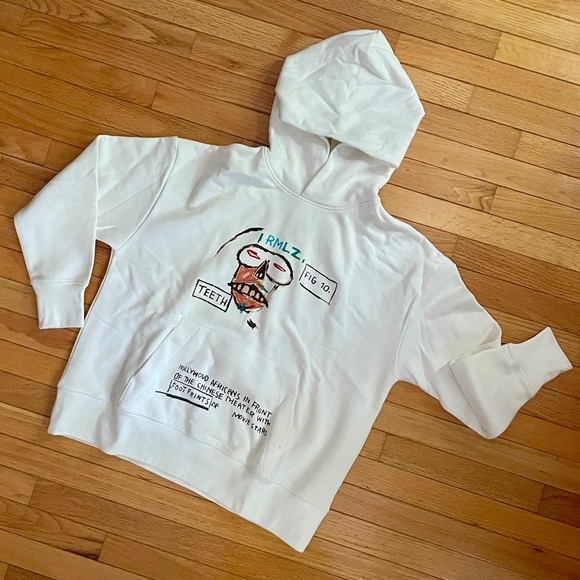 Basquiat King Pleasure Exhibit Hoodie White Size M | Sold Out ROME PAYS OFF - Picture 1 of 5